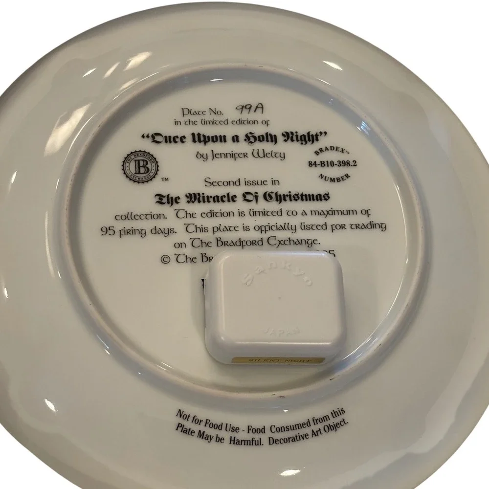 Bradford Exchange Jennifer Welty Once Upon a Holy Night Musical Plate 99A